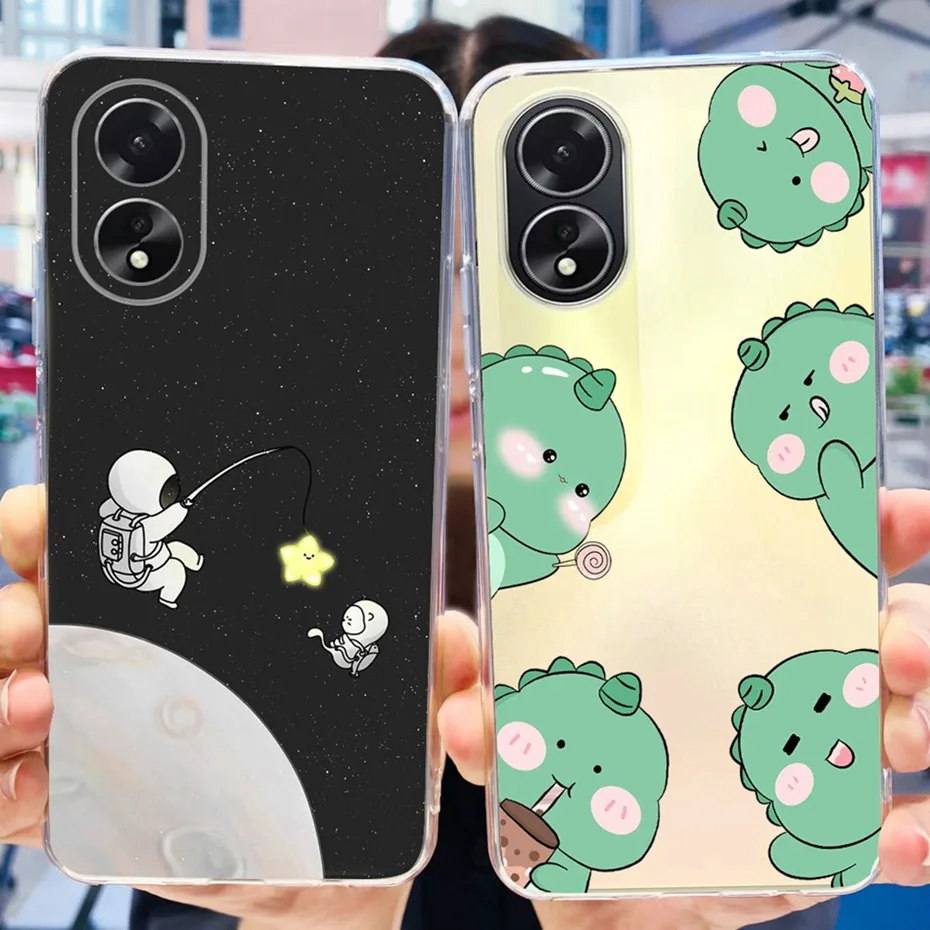 Custodia per OPPO A38 A18 2023 Cute Flower Cat verniciato morbido Silicone TPU paraurti del telefono per Oppo A18 A38 4G CPH2591 CPH2579 Cover
