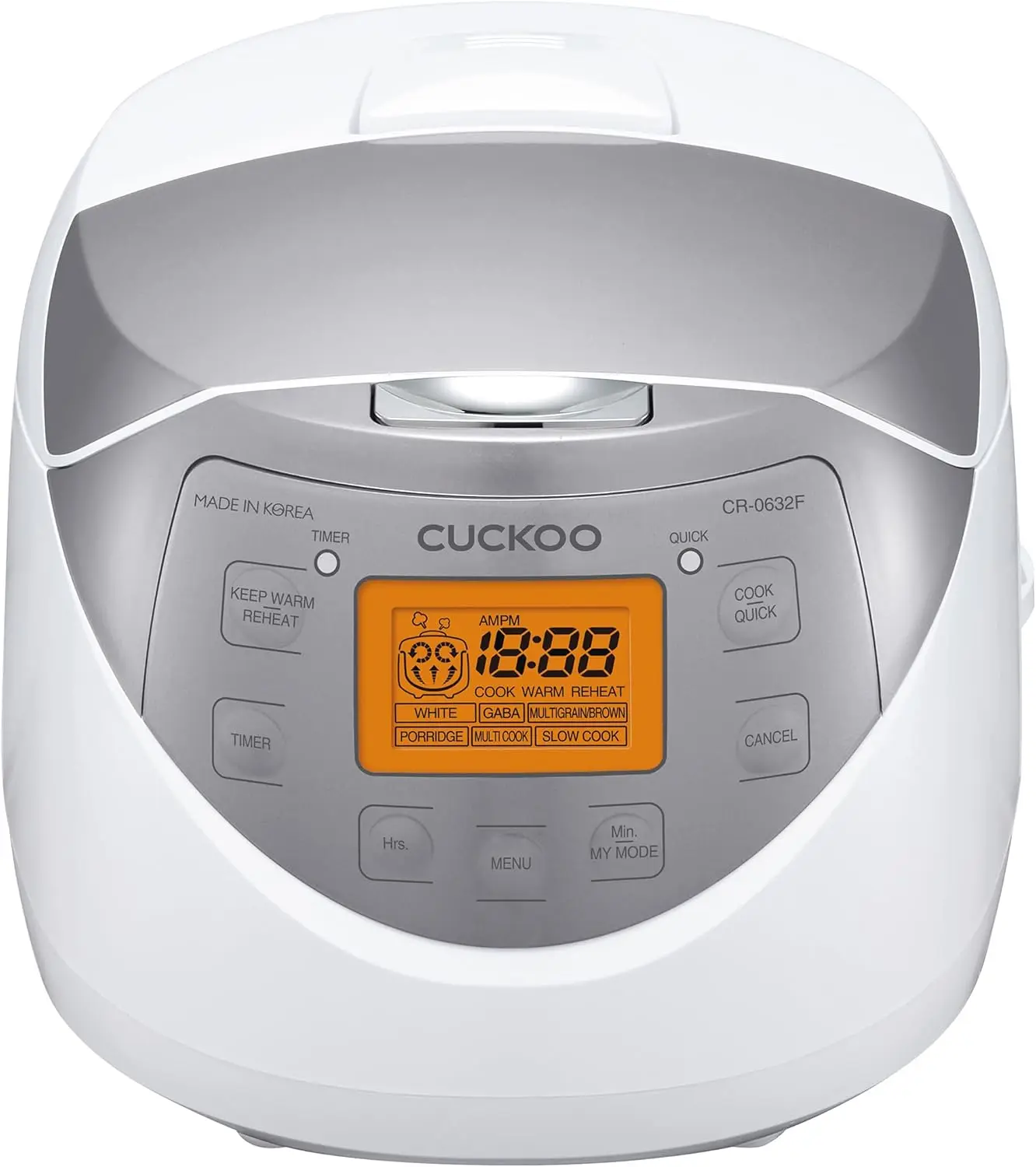 

6 Cup Uncooked / 12 Cup Cooked Korean Fuzzy Logic Rice Cooker with Delay Timer, Keep Warm & Non-Stick Pot