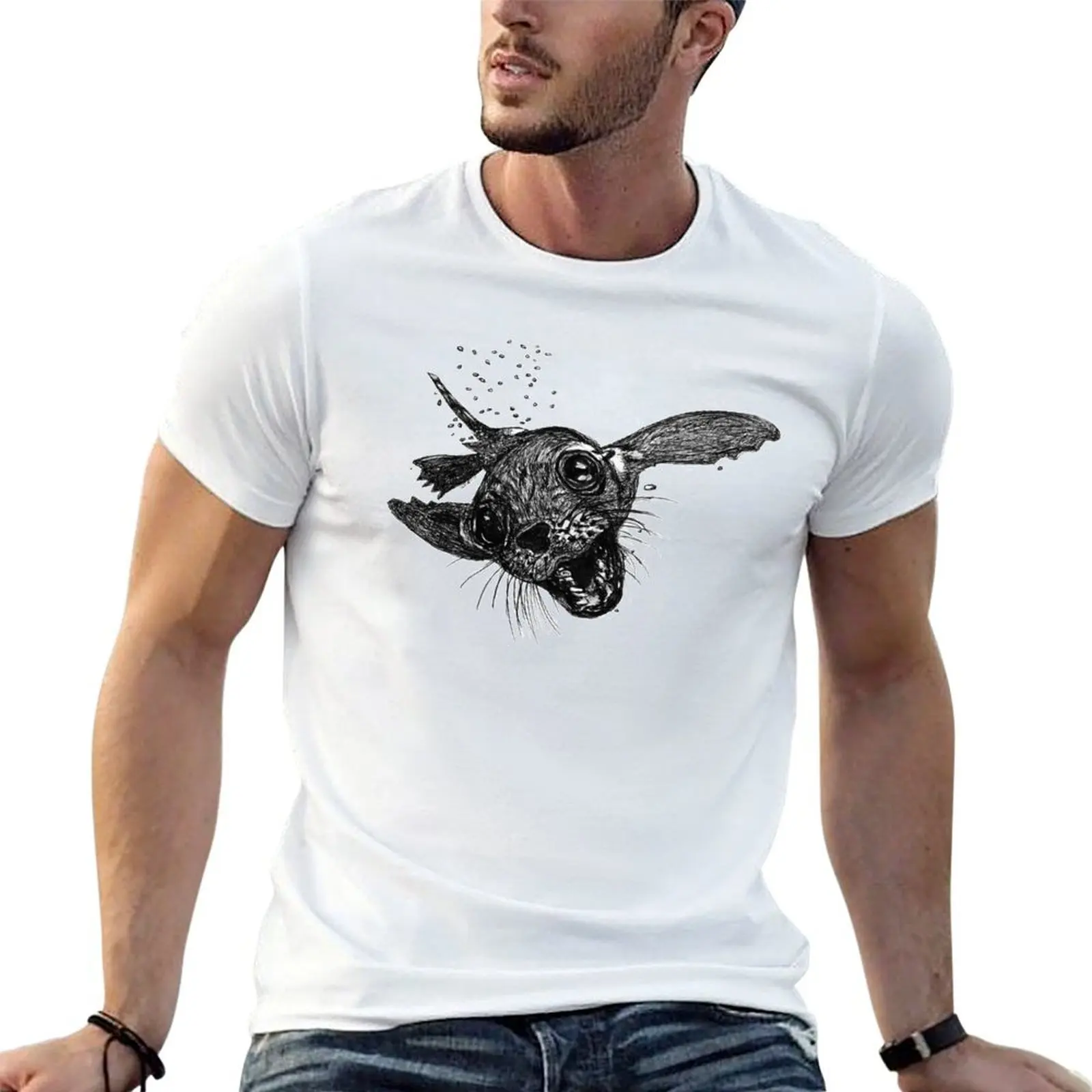 

Dom the Australian Fur Seal T-Shirt t shirt man casual funny t shirts dark humor t shirts for man pack white T-shirt
