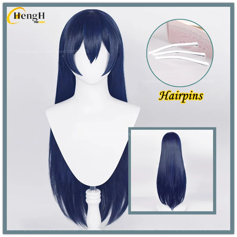 

In Stock Sonoda Umi Synthetic Anime 80cm Long Blue Black Unisex Hair Cosplay Wig Heat Resistant Hair Halloween Party Woman Wigs