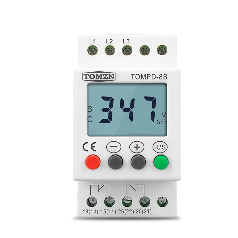 ABKI-TOMZN Voltage Protector 3 Phase Sequence Protector Under Overvoltage Protector Protection Relay