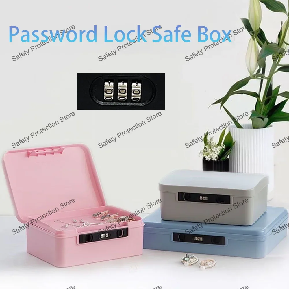 Password Safe Box Storage Box Jewelry Passport Document Privacy Security Box Car Household Travel Office Lock Organizer Case