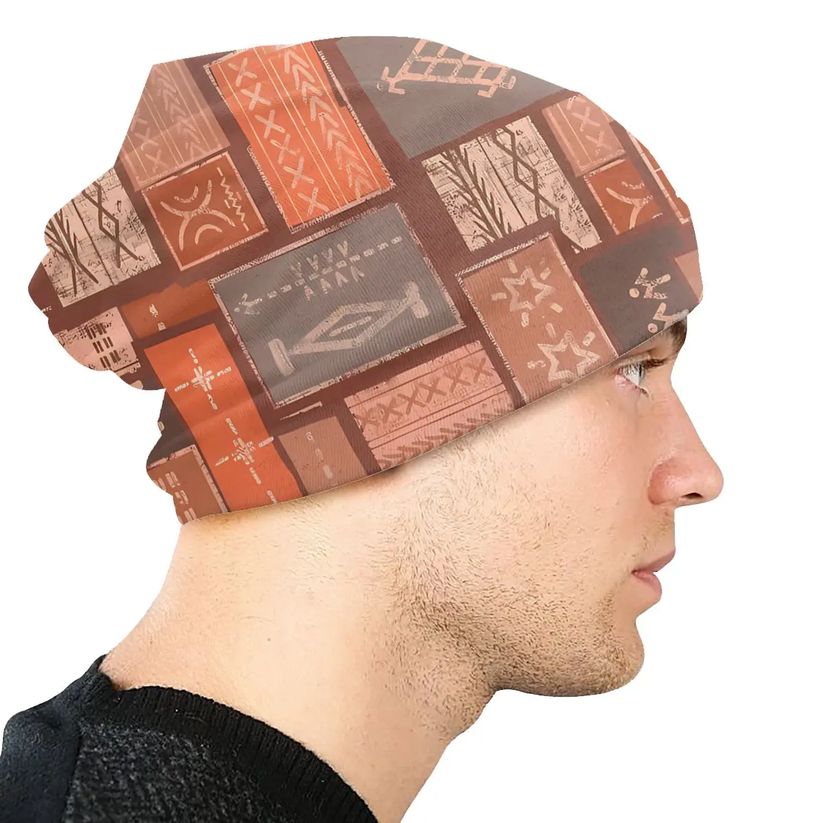 Malu Mana Tapa Patchwork Thin Bonnet Homme Fashion Samoan Skullies Beanies Caps Novelty Hats