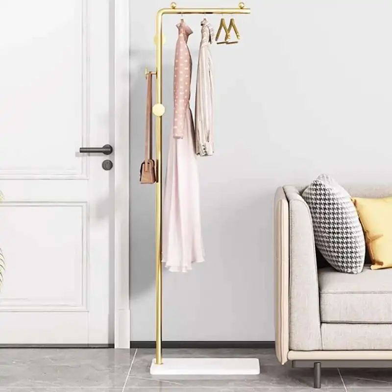 

Balcony Metal Clothes Rack Boutique Minimalist Floor Golden Clothes Hanger Bedroom Garment Burro Ropa Perchero Hallway Furniture