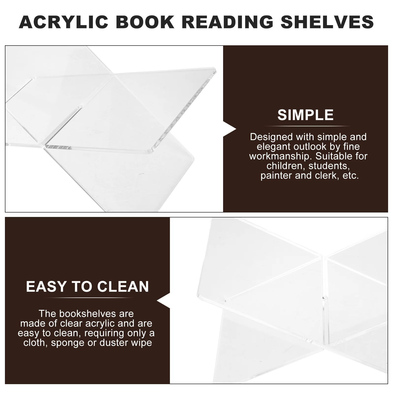 

Acrylic Book Showing Bracket X Shaped Desktop Reading Stand Multi Functional Magazine Holder Bookshelf Student Book Organizer