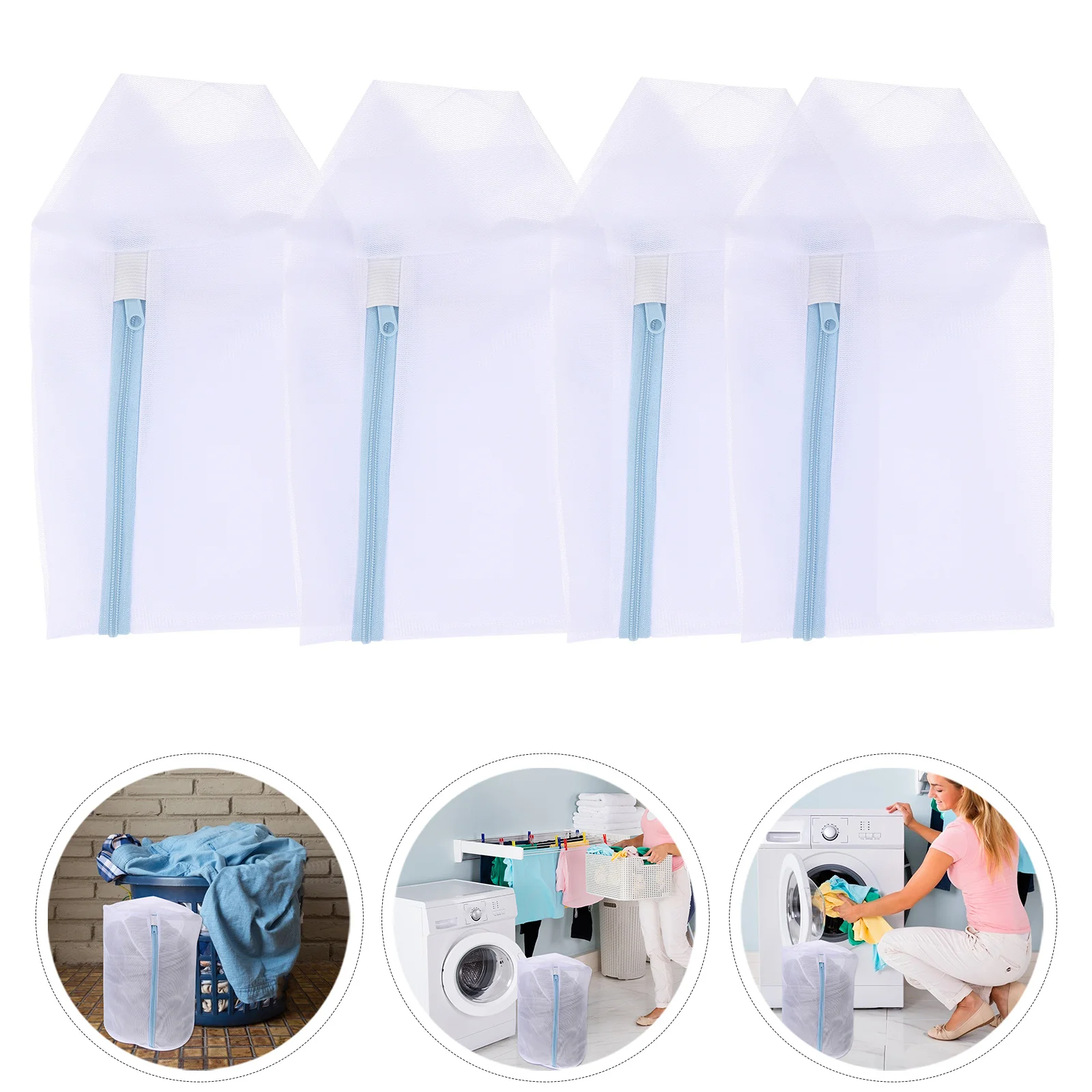 

5Pcs Protective Laundry Bag Set Fine Mesh Cylinder Shape for Washing Delicates Underwear Clothing Laundry Mesh Wash Bags