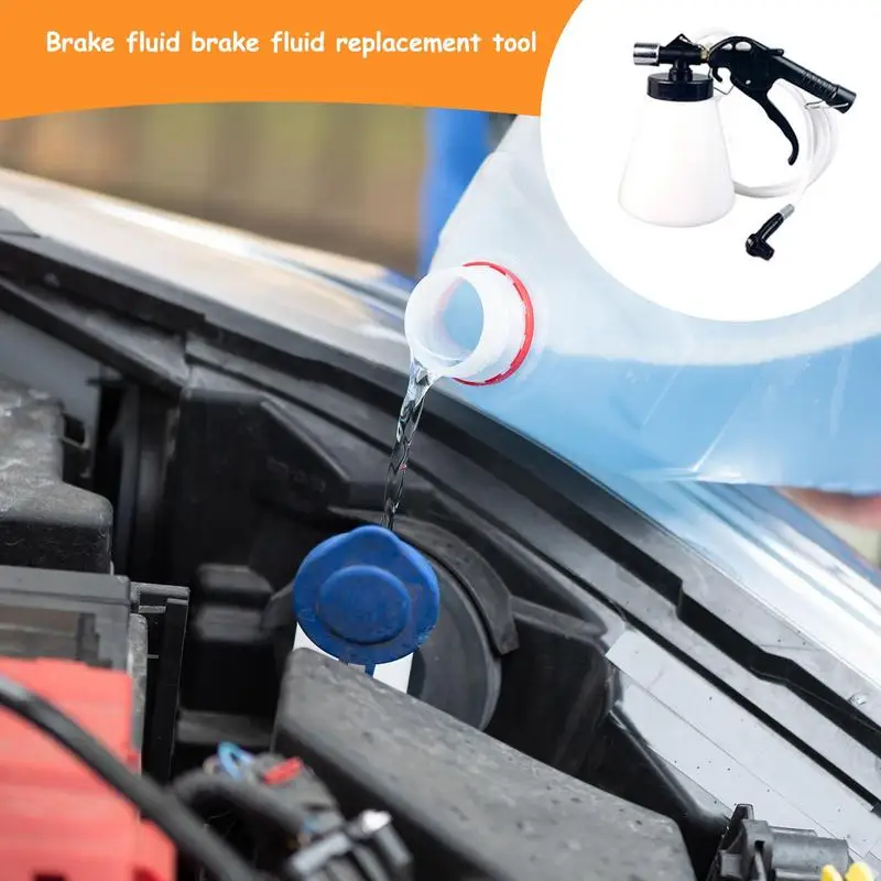 Brake Bleeder Kit 1L Manual Vacuum Fluid Pump Set Professional Brake Flush Machine Pneumatic Brake Bleeder For Brake Mast