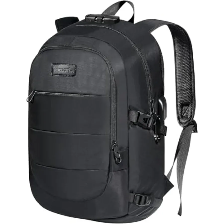 

40 L Anti Theft Backpack with Giant Tumbler Holder Pocket and Lock, 17.3 Inch Laptop Backpack