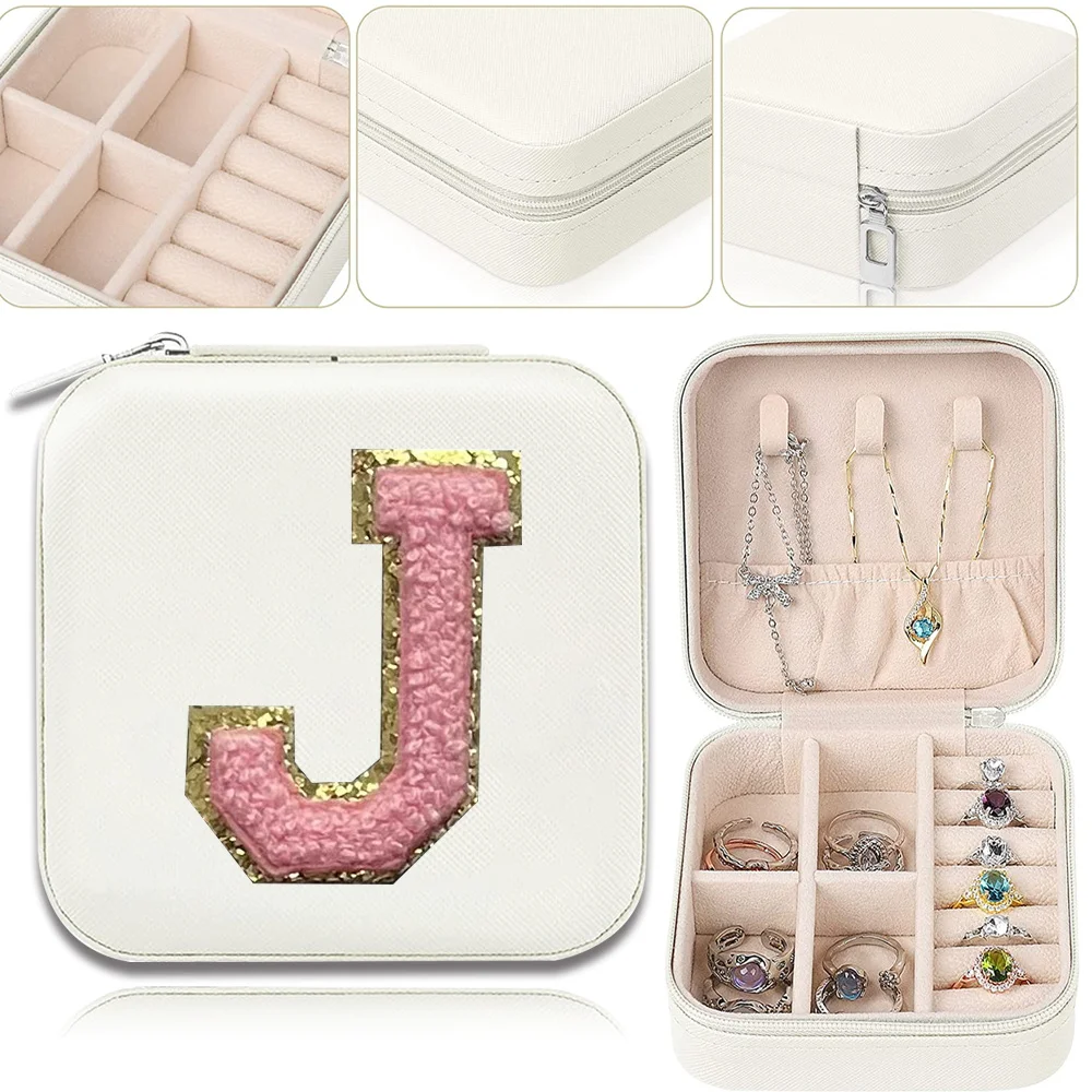 Portable Jewelry Box Organizer Display for Women's Earrings Necklace Ring Pu Leather Storage Jewelers Case Travel JewelBox Cases