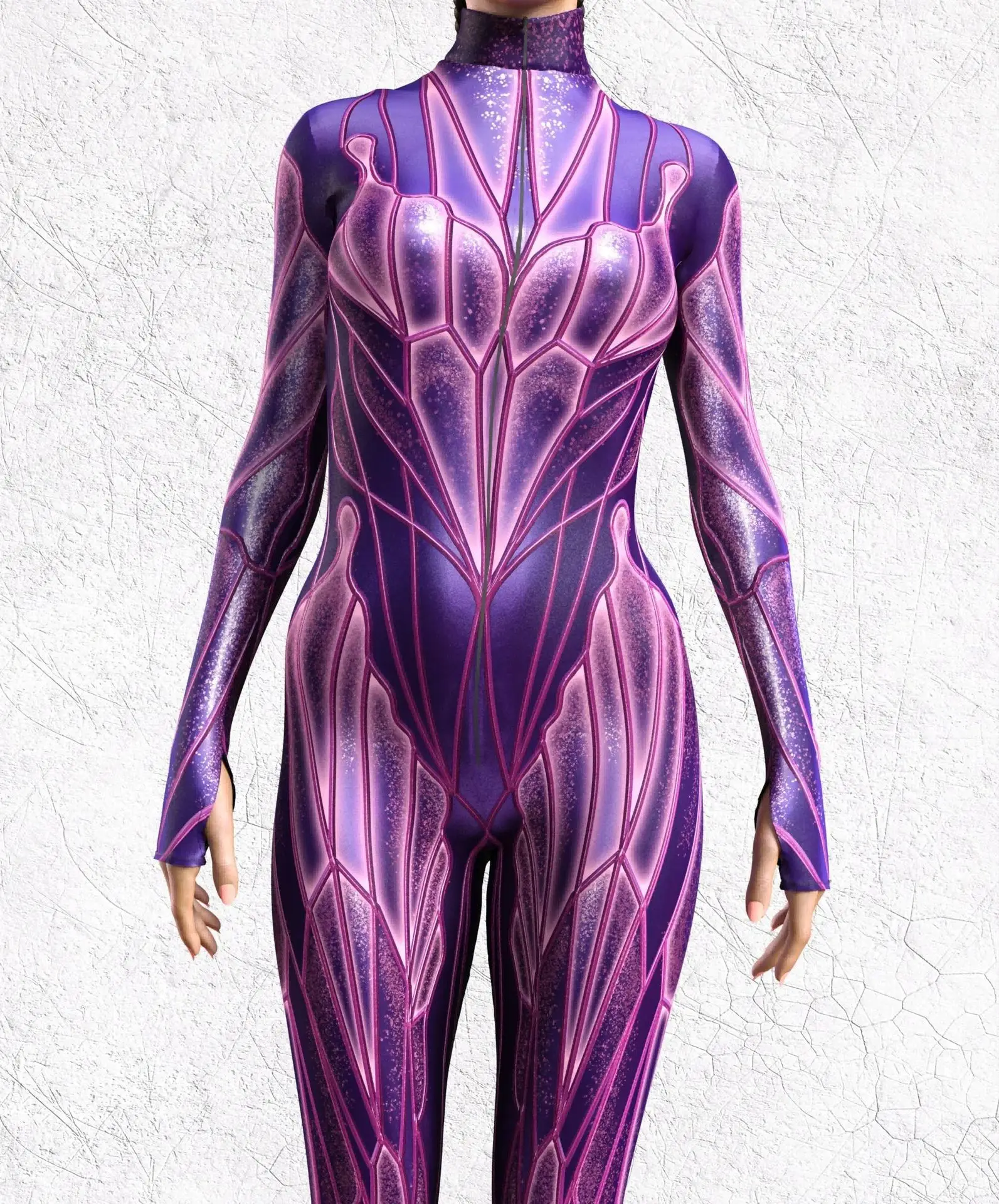 Damen Cyber 3D-Druck Festtags-Party Punk Jumpsuit Onesie Halloween Cosplay Kostüm Bodysuit Performance Steampunk Romper – Detail 20