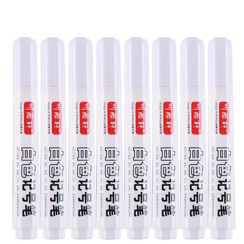 

4/1pcs For Tyre White Marker Pen Oily Waterproof Plastic Large Capacity With Thick Head Writing Drawing Graffiti Stationery