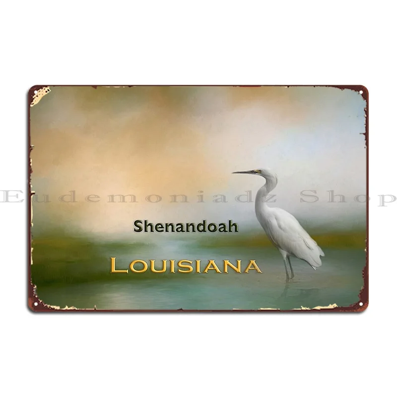 Egret Shenandoah La Metal Sign Club Design Rusty Wall Decor Home Tin Sign Poster