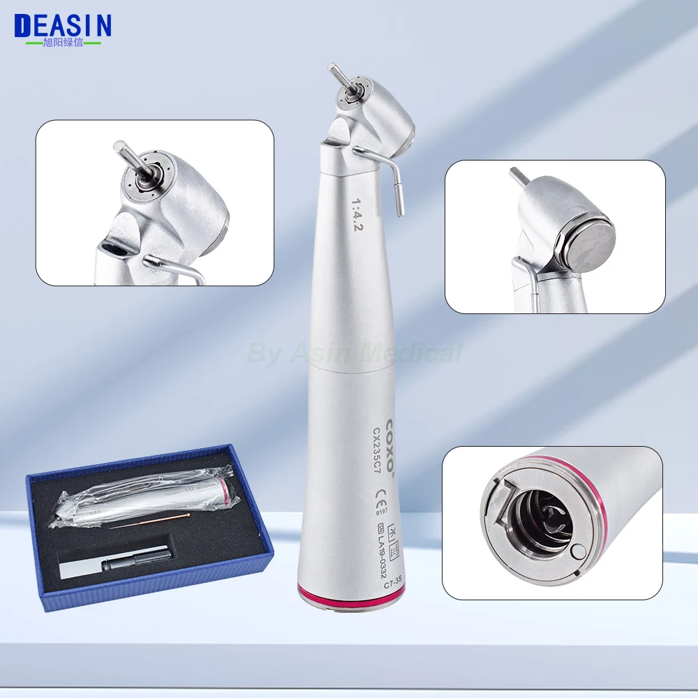 Dental equipment handpiece Coxo 1:4.2 fiber optic contra angle 45degree Angle head Handpiece dental Contra Angle