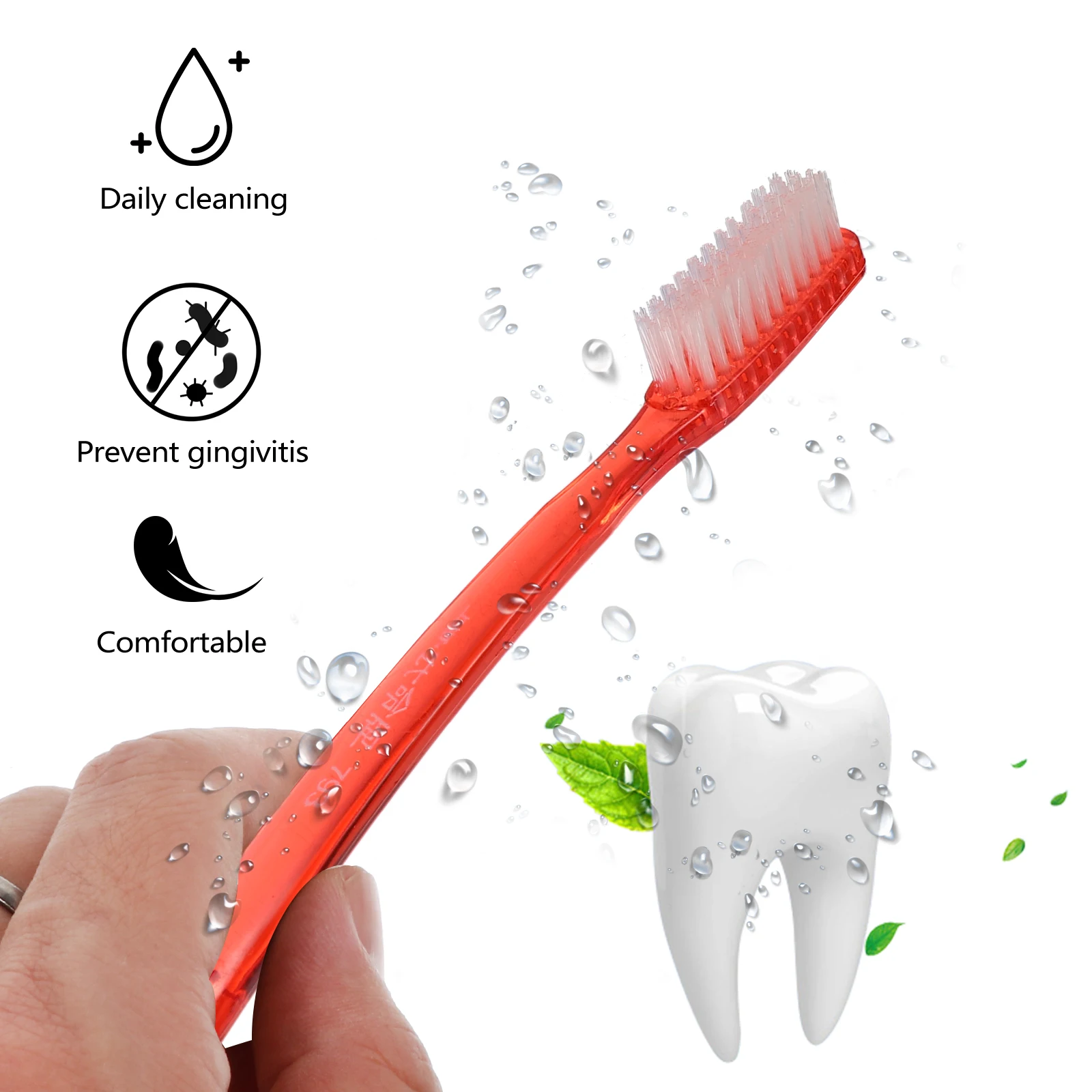 

12Pcs Ultra Hard Bristles Toothbrush Adult Premium Material Stain Removal Anti-Skid Design White Teeth Daily Travel Use