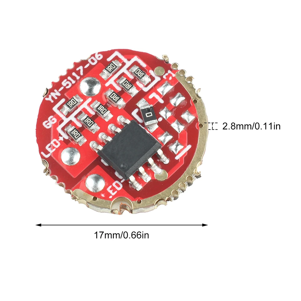 5PCS DC 3.7-4.2V One-Gear Flashlight Driver Board Flashlight DIY Component for 6-15W LEDs 17/20mm