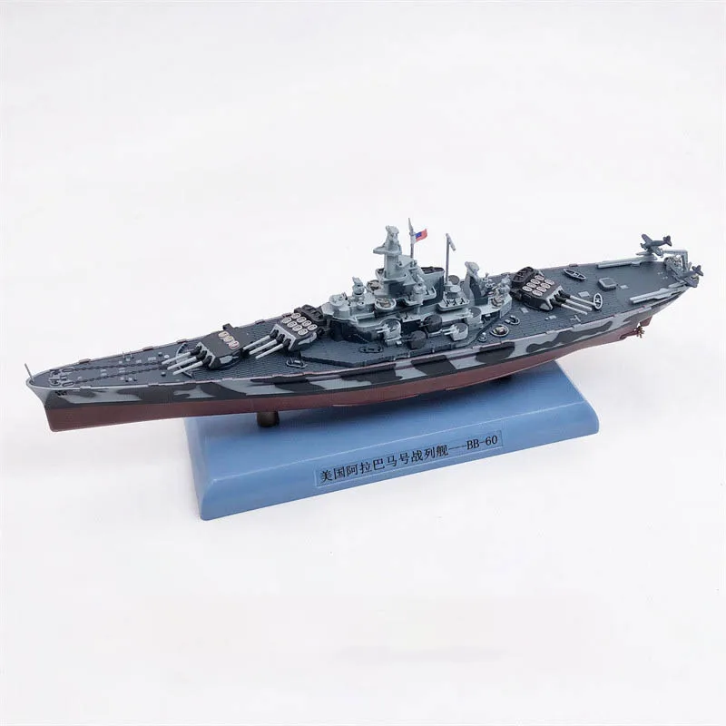 Diecast 1:1000 Scale US Alabama BB-60 Battleship World War II Warship Model Alloy Ornaments Collection Souvenir Display