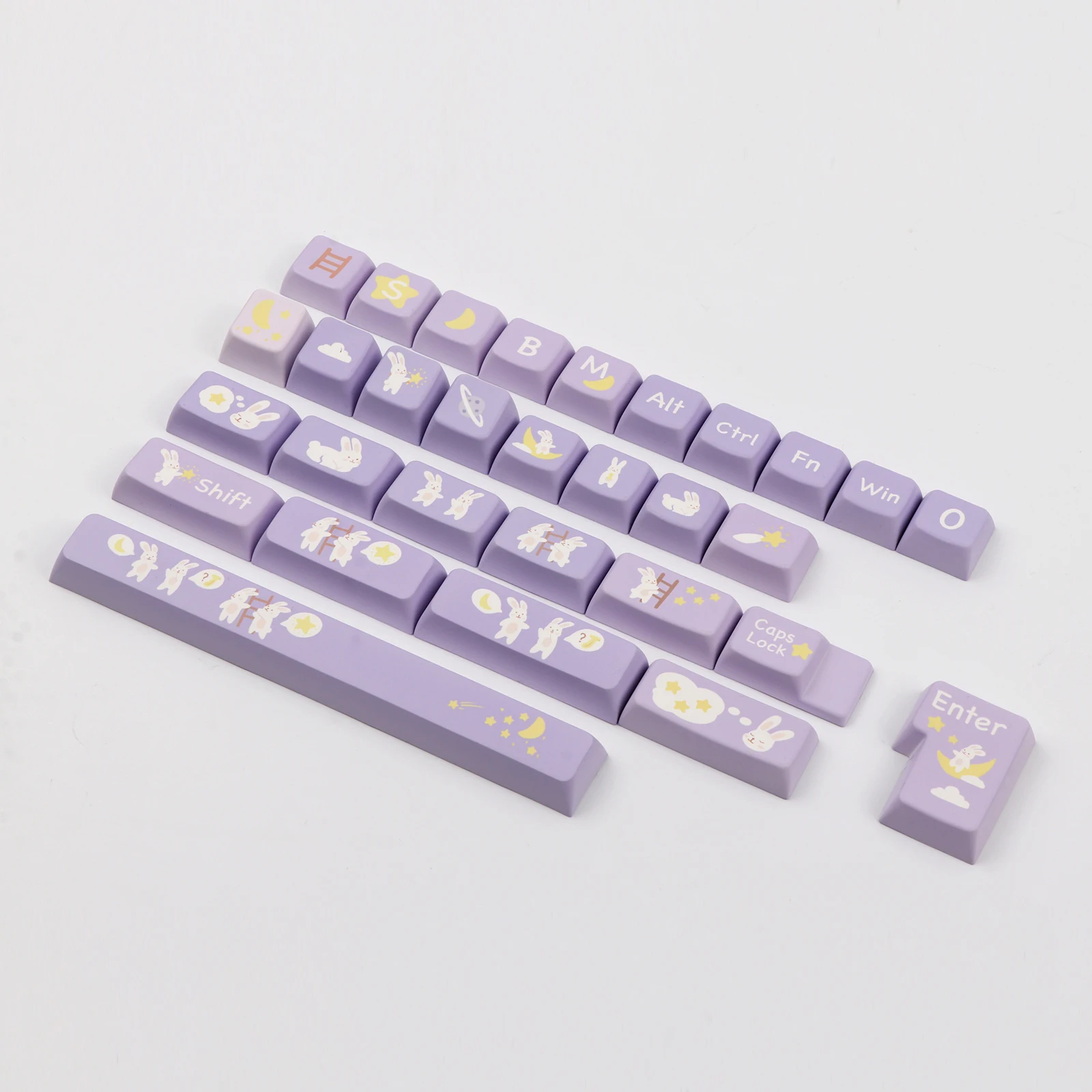 Epomaker Moonlit Bunny 138 Keycaps Set Five-side Dye Sublimation MDA/OEM Profile Keycaps set