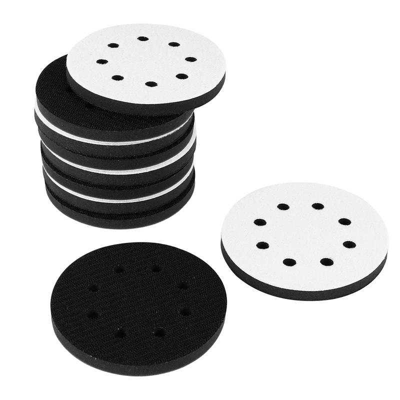 10 Pieces 5In Soft Density Foam Interface Pad Hook And Loop Foam Sanding Pads 125Mm Sponge Cushion Buffering Backing Pad