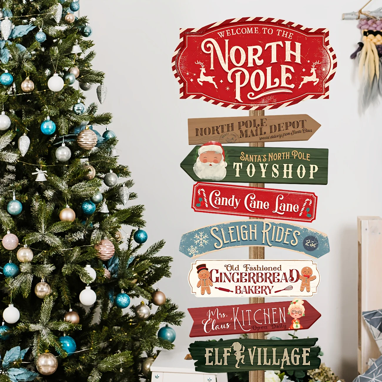 Christmas Party Decorations Christmas North Pole Yard Signs Joyful Believe Jolly Merry Christmas Lawn Outdoor…
