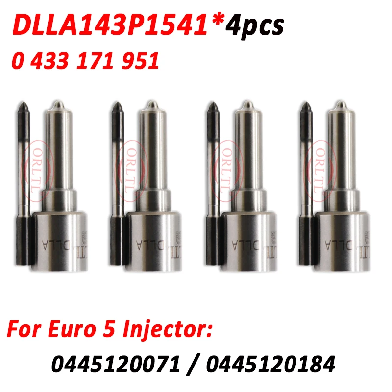 4pcs New Nozzle DLLA143P1541 Diesel Injector Spray 0433171951 For Euro 5 0445120071 0445120184