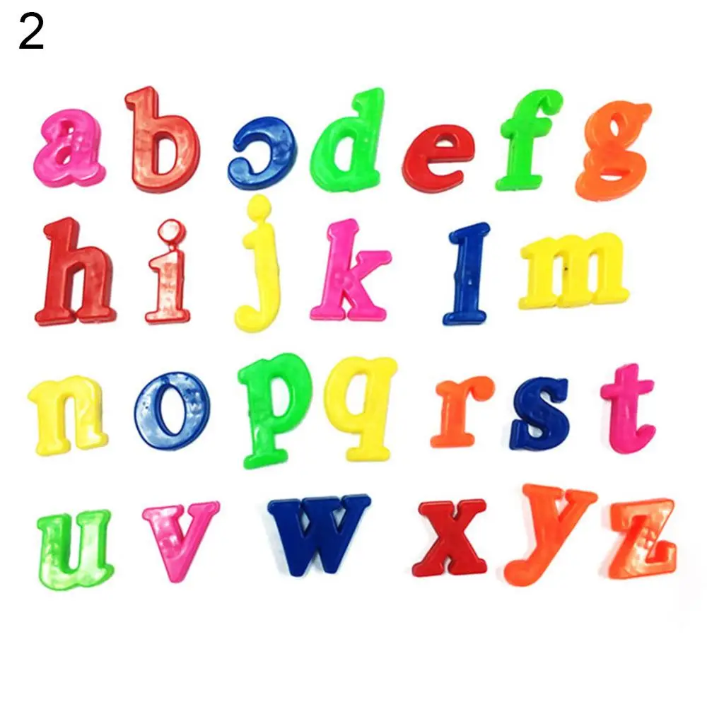 26Pcs Mathematics Teaching Lower/Upper Case Alphabet Letters Number Fridge Magnet Kid Learning Toy