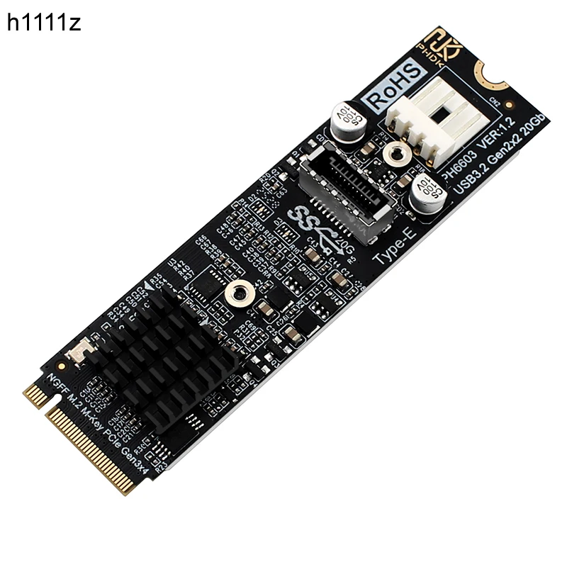 

NEW M2 NVME to Type-E Riser Card M.2 M Key NVME PCIe to USB3.2 Front Panel Expansion Board 20Gbps TYPE-E Adapter Hub 2280 for PC