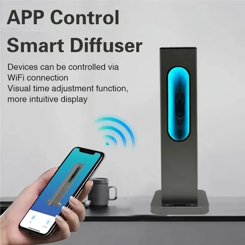 ABBK Smart for Aroma Diffuser Machine with APP Remote Control Timed Mode Fragrance Dispersion for Home Car Office, 100ml,