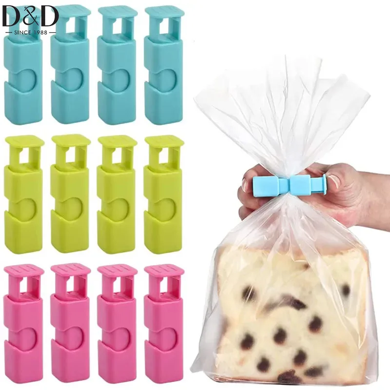 Clips reutilizables para bolsas de pan, Clip de cierre para bolsas de comida, herramientas de almacenamiento de alimentos, sellador de plástico,