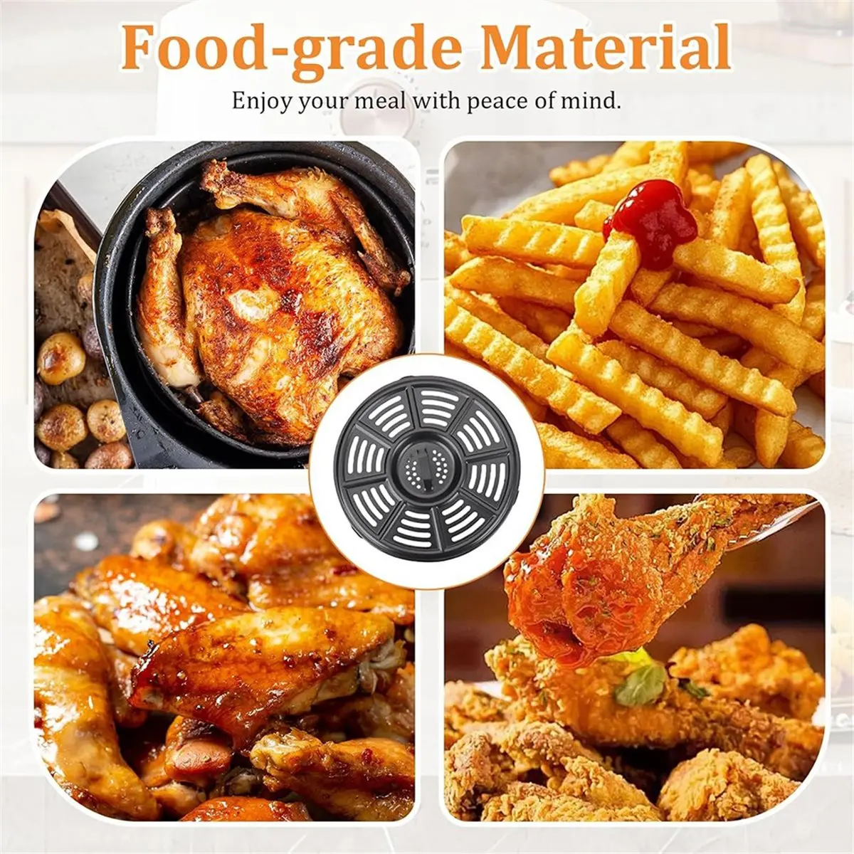 Big Discount Air Fryer Replacement Tray for AF160UK 5.2L & AF100UK 3.8L, 8.2'' Round Food-Grade Accessory