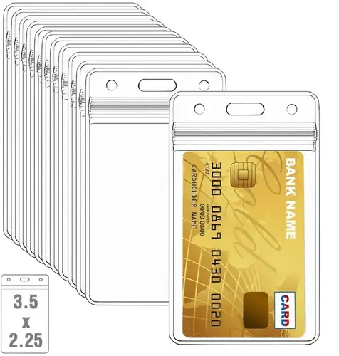 100 Uds. Portatarjetas de identificación verticales de plástico transparente