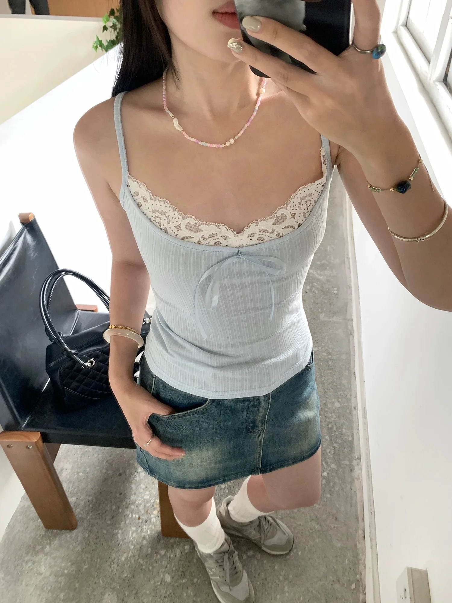 

Summer New Style Women's Lace Halter Vest Large Size Slim Fit Outerwear Base Pure Desire Top Knot Design Casual Wear