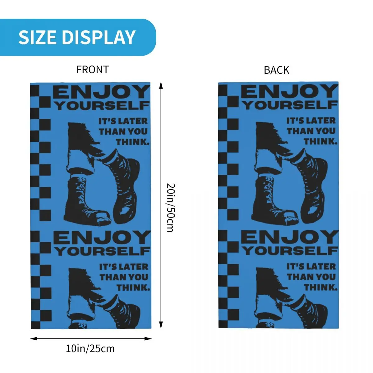 Two Tone Ska Enjoy Yourself It's Later Than You Think Motocross Bandana Neck Gaiter Printed Tate McRae Face Mask Multi-use