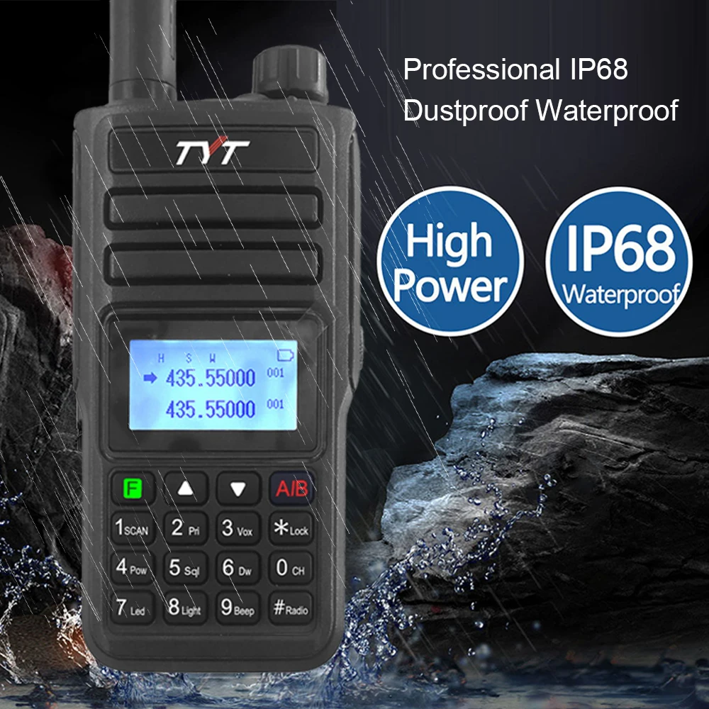 TYT TH-UV98plus Two Way Radio Dual Band VHF136-174MHz/ UHF400-520Mhz 10w High Power One-Key Frequency Copy IP68 Waterproof Radio