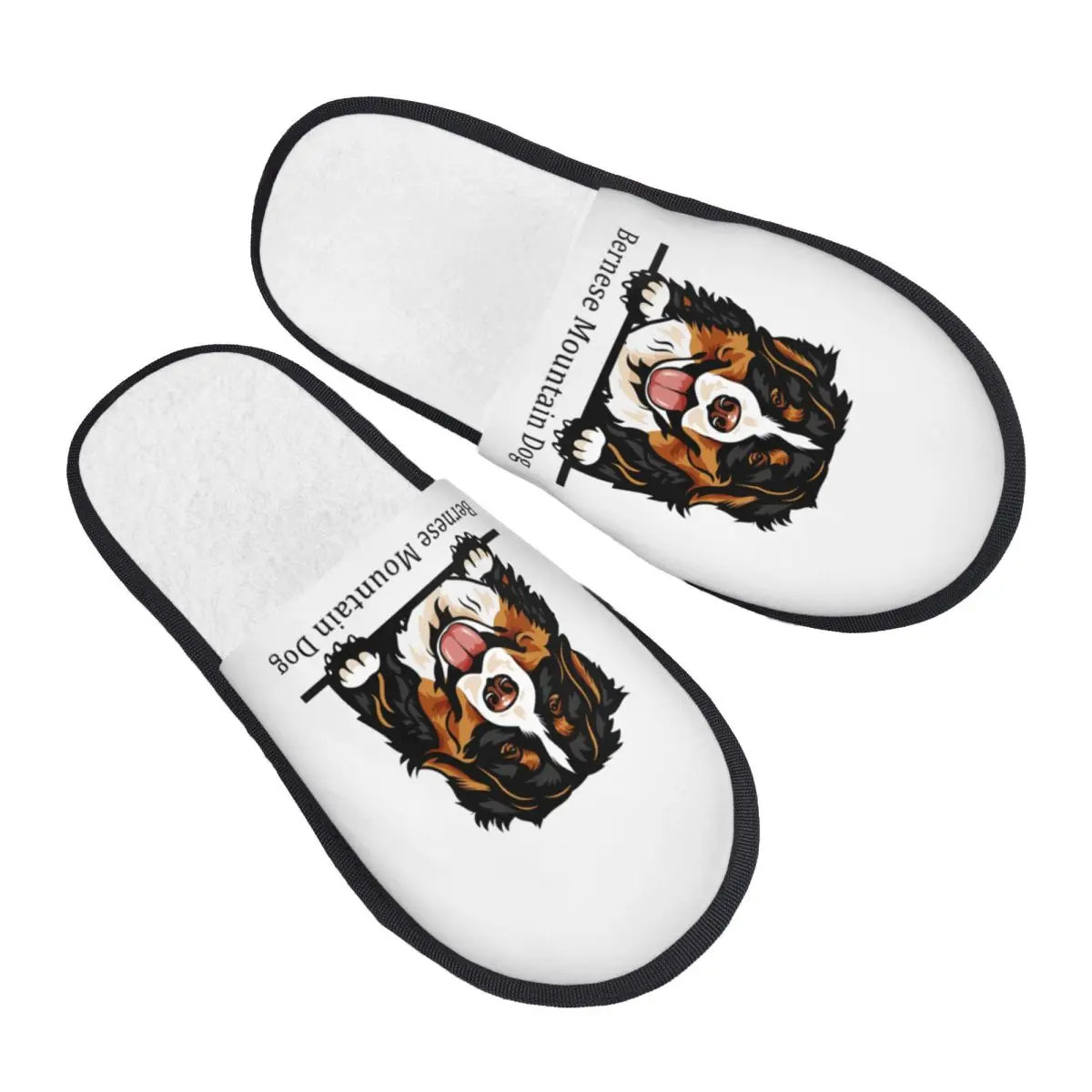 

Изготовленные на заказ тапочки из пены с эффектом памяти для Бернского зенненхунда, женские уютные теплые домашние тапочки для домашних животных