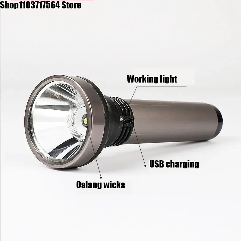 

Flashlight led super bright light charging long distance outdoor lighting lithium battery zoom small household