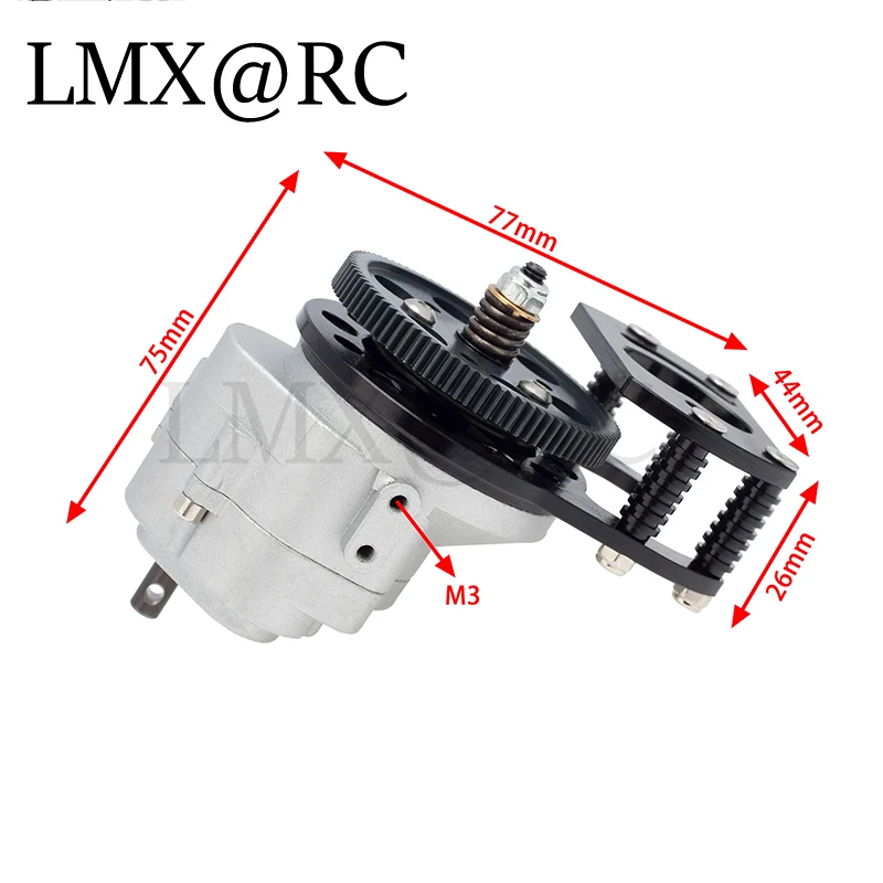 Metal R3 Gearbox transmisi kecepatan tunggal, dengan Gear Mount untuk 1/10 mobil Crawler RC RC4WD D90 II D110 Gelande 2 Upgrade