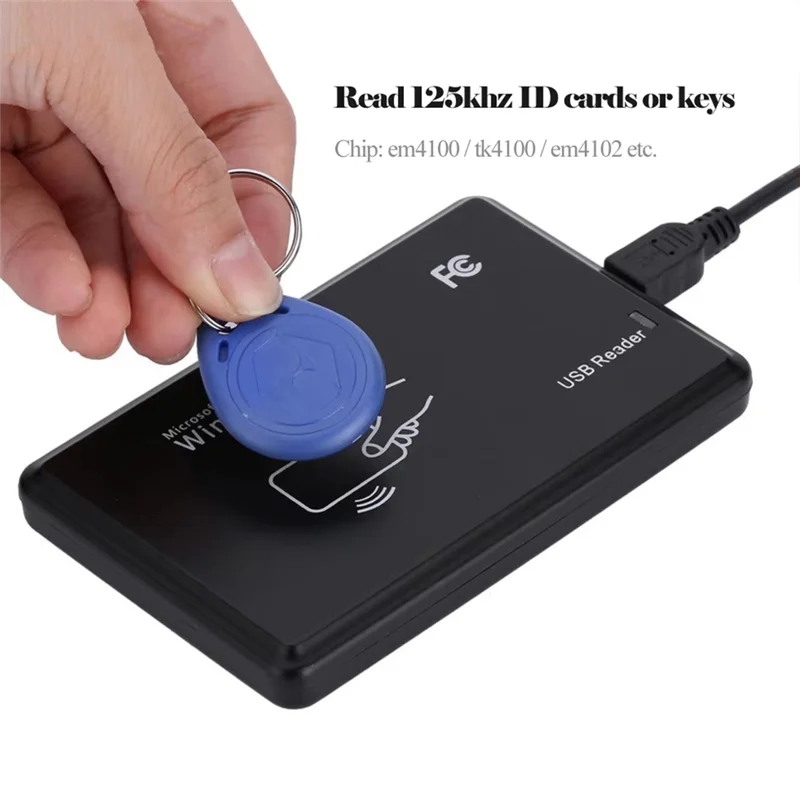 Y45A-USB RFID Reader 125Khz EM4100 ID Contactless Sensitivity Smart Card Reader TK4100 Support Window System RFID Reader