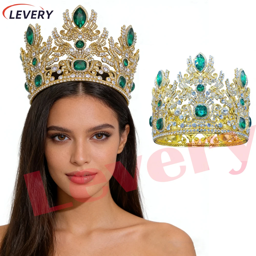 

Полностью инкрустированная бриллиантами корона-тиара в стиле барокко для женщин: для конкурсов красоты, свадеб, выпускных и дней рождения