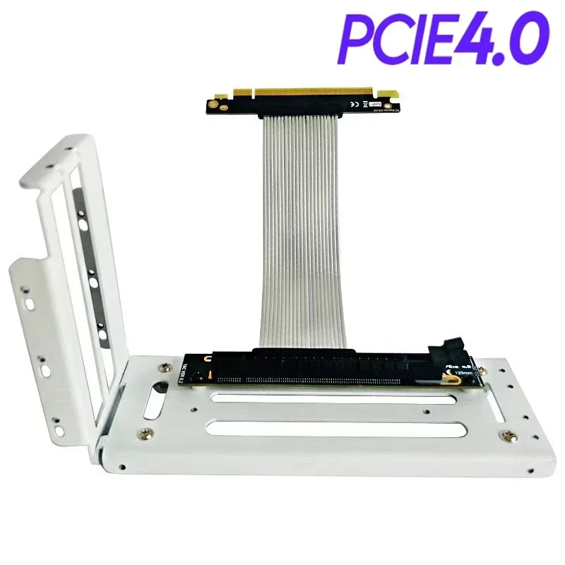 Riser Silver-Plated PCI-E 4.0 RTX 4090 Graphics Card Vertical Bracket GPU Holder+GEN4 PCIE 4.0 16X Riser Extension Cable 15~50CM