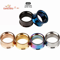 2PCS ASTM F136 G23 Titanium Internally Threaded Screw On Ear Hollow Tunnels Plugs Anodized Expander Gauge Body Piercing Jewelry