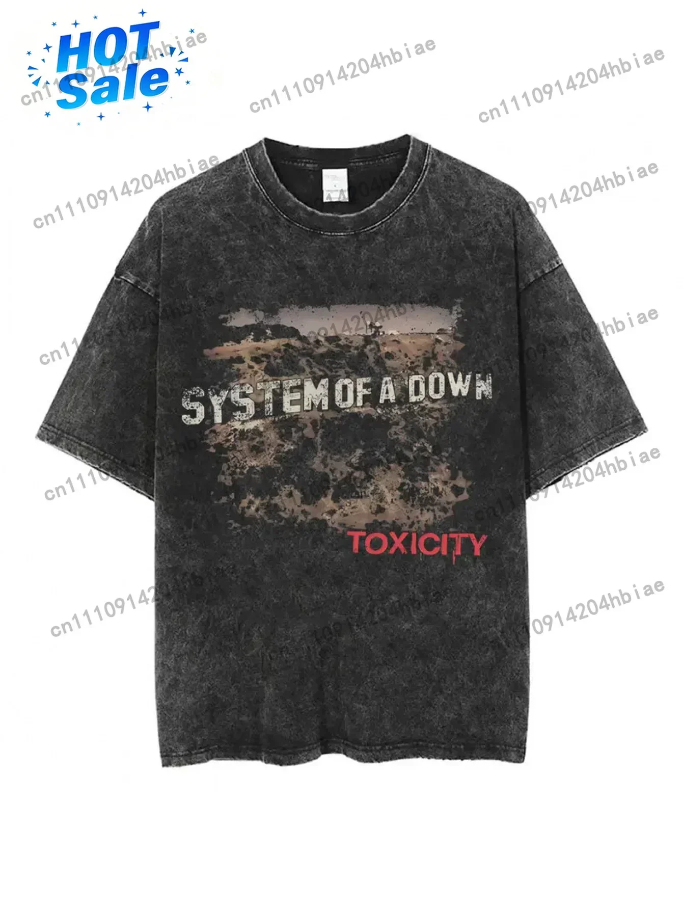Men's & Women's System of A Toxicity Album Graphic T-Shirt - Oversized Vintage Retro Music Tee with Toxicity Long Length R Black