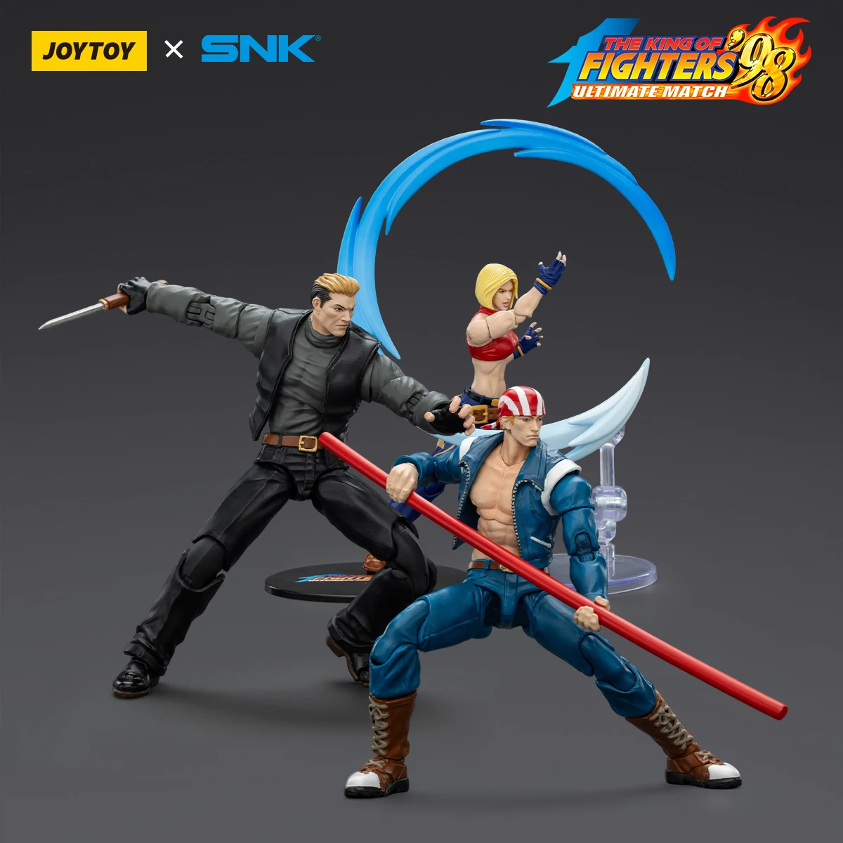 

JOYTOY 1/18 Action Figures SNK KOF '98UM' 97 Special Team Ryuji Yamazaki Billy Kane Blue Mary Collectible Model Toy Boy gift