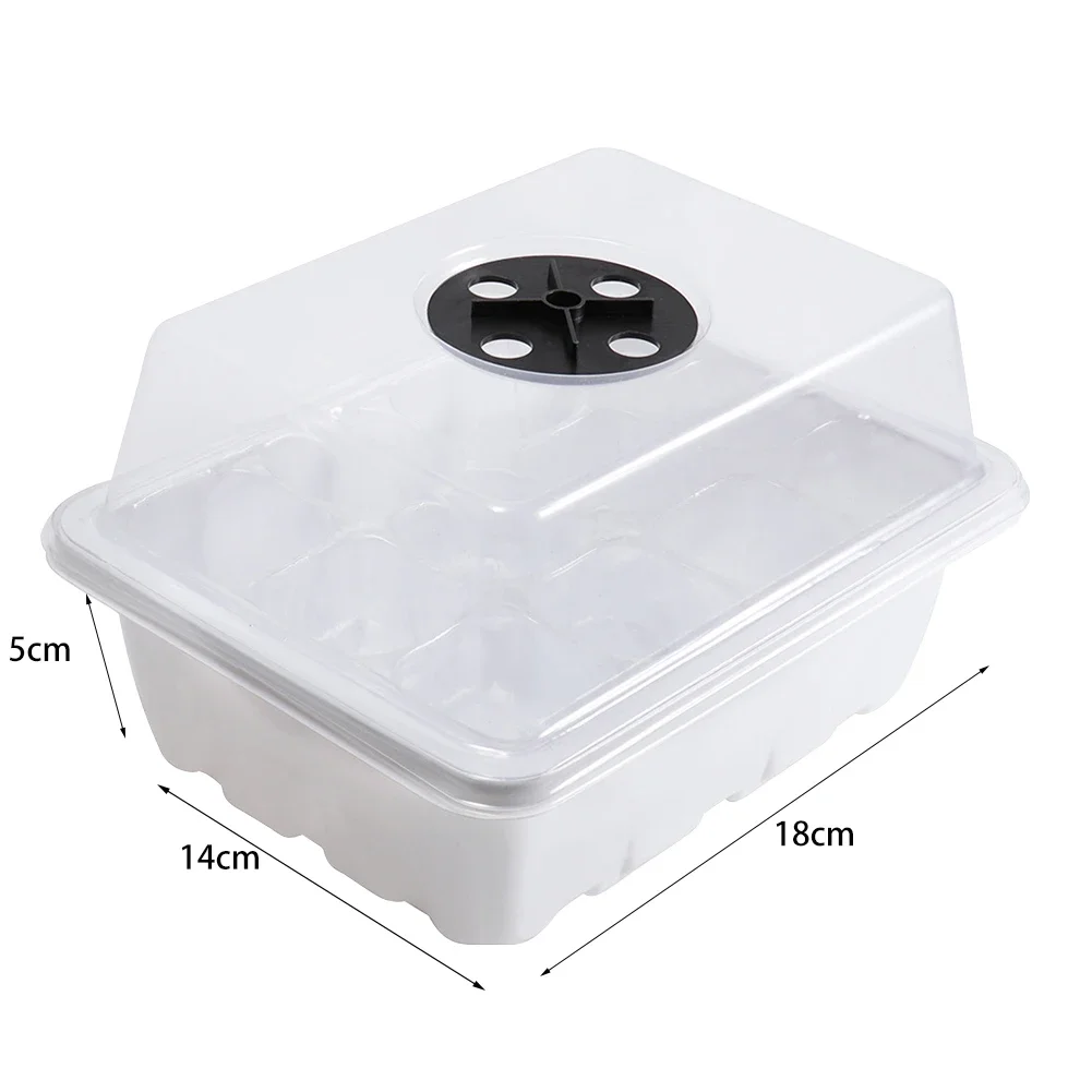 12 Holes Seed Starting Tray with Humidity Dome Plant Germination Starter Tray Mini Greenhouse Germination Tray for Plant Growing