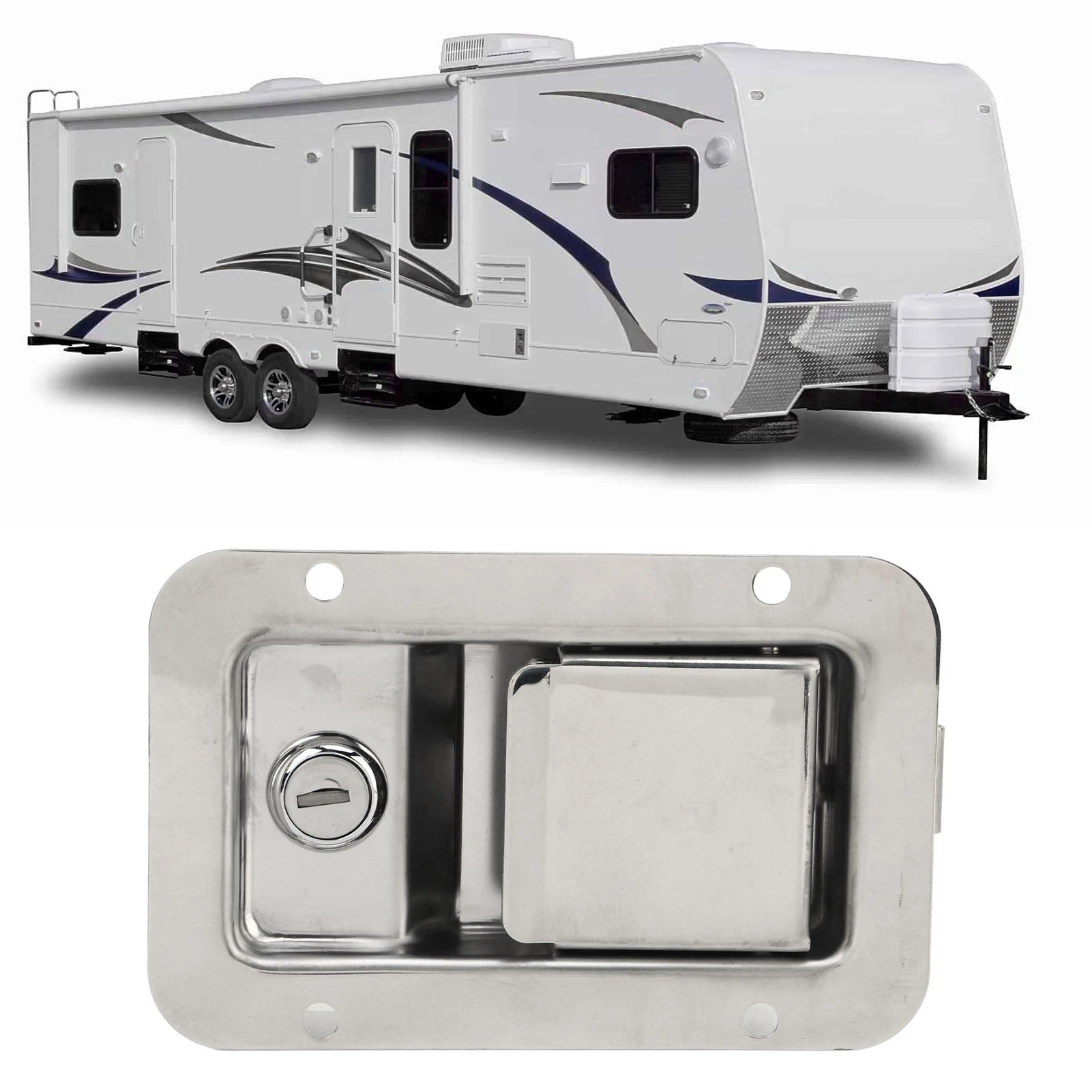 

Ручка защелки для автофургона 140x90 мм, нержавеющая сталь 304, ручка замка для входной двери, лопатка с засовом для автофургонов, грузовиков, прицепов, кемперов