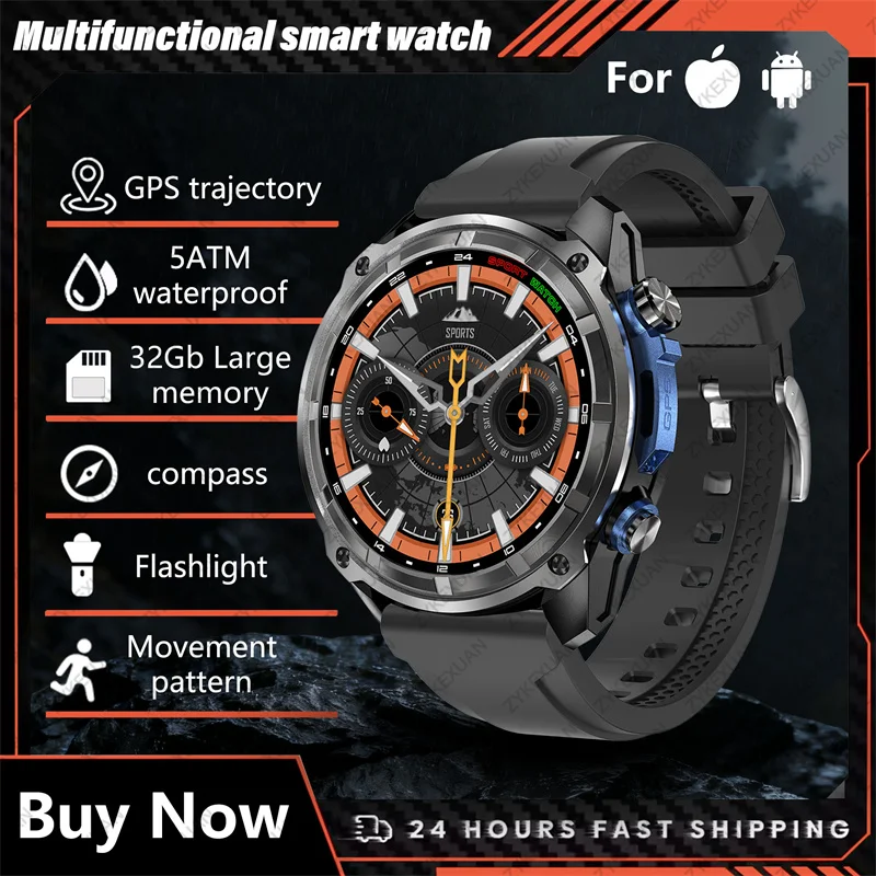 

Многофункциональные умные часы с памятью 4 ГБ, 3 атм, водонепроницаемые, шестиосевой датчик для плавания, спортивный аккумулятор 860 мАч, фонарик, умные часы, GPS-карта