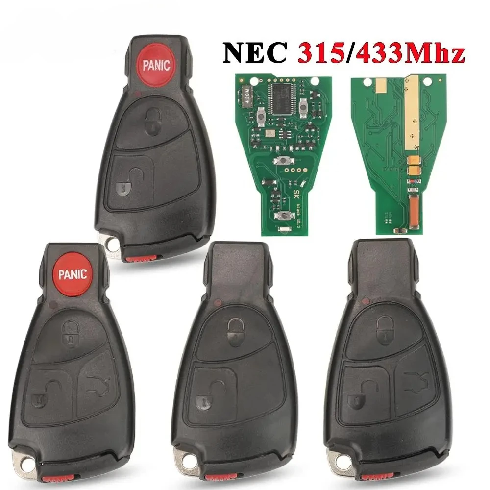 

315/433 МГц 2/3 кнопки NEC дистанционный брелок для Mercedes Benz B C E ML S CLK CL 3B 3BT полный ключ управления 1996-2006