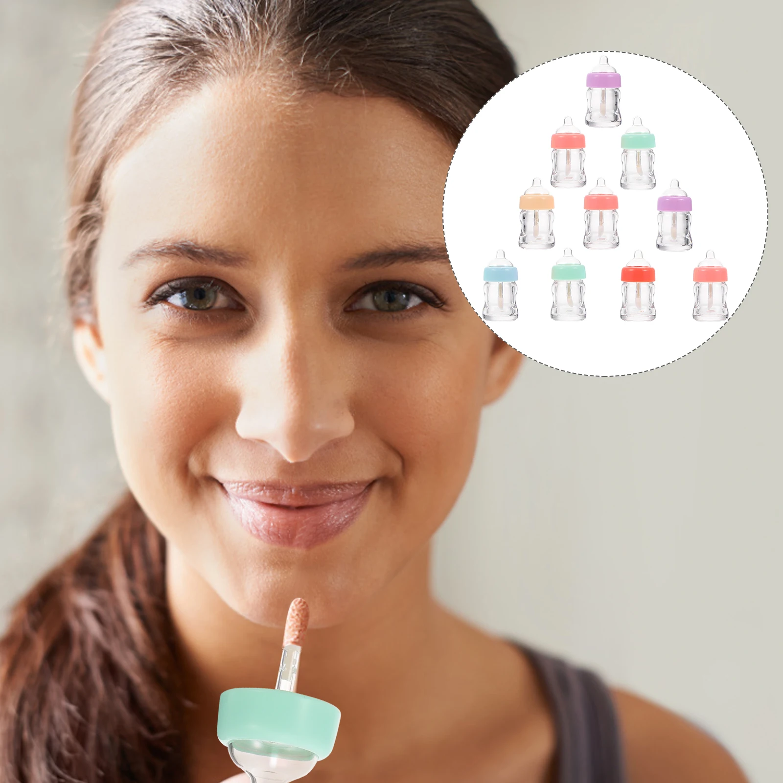 10pcs ลิปกลอสขวดเปล่าหลอด Leak-Proof คอนเทนเนอร์โปร่งใสสําหรับ DIY Liquid Blush ลิปสติก Labial Glair