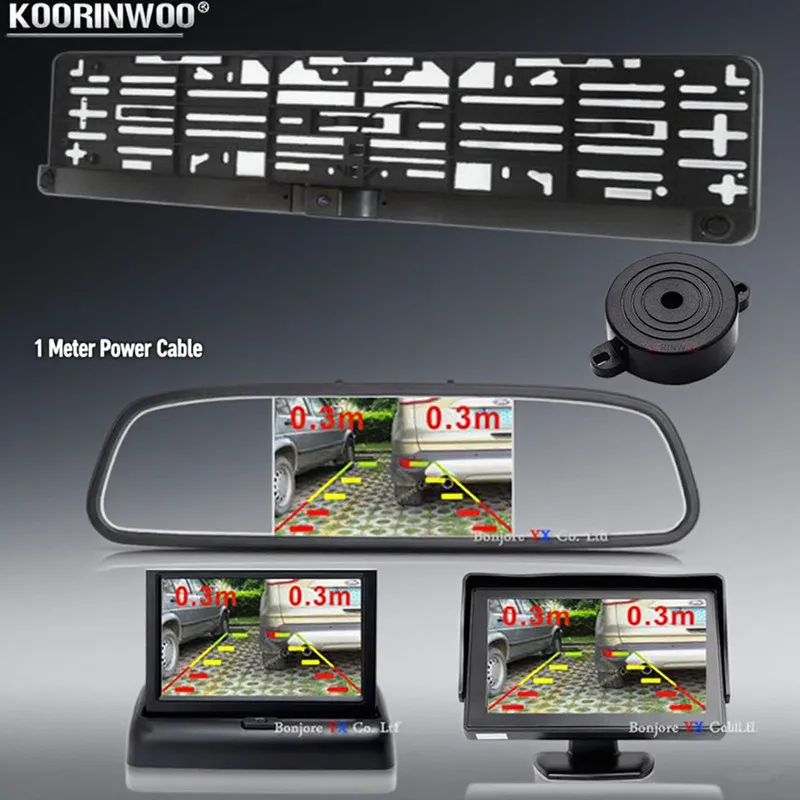 

Koorinwoo двухъядерный процессор датчики парковки автомобиля ЕС европейский номерной знак рамка камера заднего вида монитор заднего вида видео