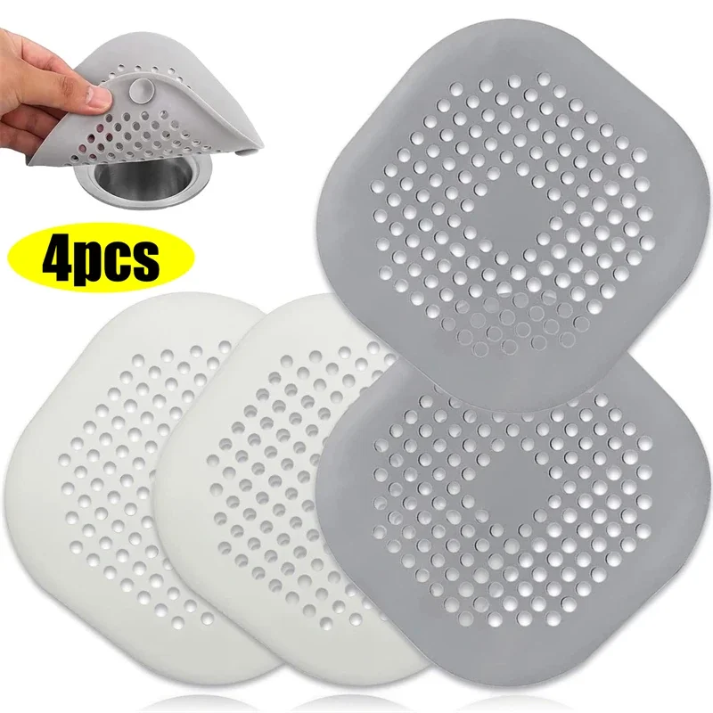 1-4Pcs Dusche Abfluss Haar Catcher Waschbecken Sieb Stecker Stopper Silikon Filter für Badezimmer Küche Boden Wasser Hause zubehör