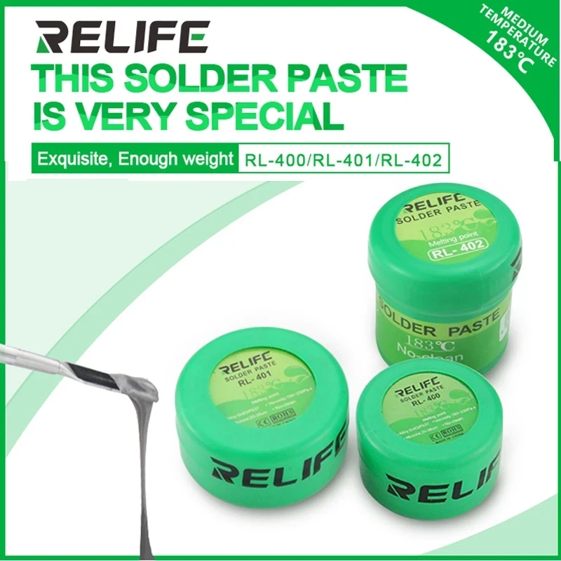 RELIFE RL-403 10cc Syringe Medium Temperature Tin Paste Up To 79% Used for Bga Chip Soldering Cell Phone Cpu Planting Tin